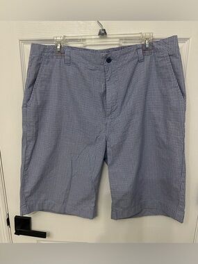 Cremieux Collection Men's Blue White Checkered Shorts Size 36 New 100% Cotton